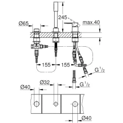 Grohe Lineare New Üç Delikli Tek Kumandalı Banyo Kombinasyonu - 19965001