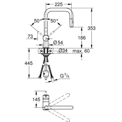 Grohe Minta Tek Kumandalı Eviye Bataryası - 32322002