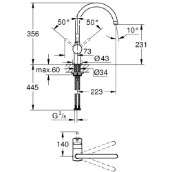 Grohe Minta Tek Kumandalı Siyah Eviye Bataryası - 32917KS0 Hemen Al