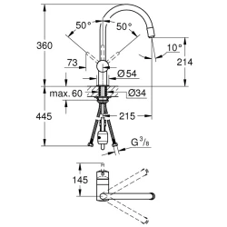 Grohe Minta Tek Kumandalı Eviye Bataryası - 3291800E