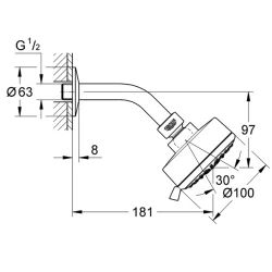 Grohe New Tempesta Cosmopolitan 4 Akışlı Tepe Duşu - 27869001