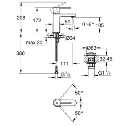 Grohe Plus 2019 Tek Kumandalı Lavabo Bataryası - 33163003 Hemen Al