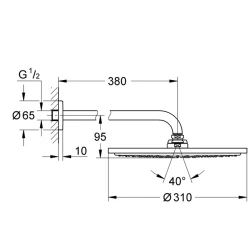 Grohe Rainshower Cosmopolitan Metal Tek Akışlı Tepe Duşu Seti - 26066DC0