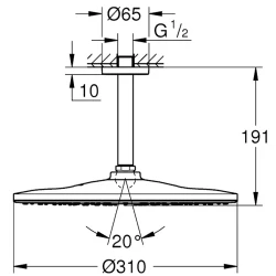 Grohe Rainshower Mono Mat Siyah Tepe Duşu Seti Tek Akışlı - 22122KF0 Hemen Al