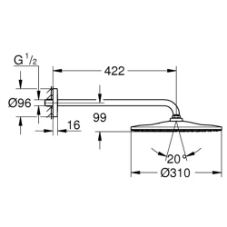 Grohe Rainshower Mono Tek Akışlı Tepe Duşu Seti - 26557000