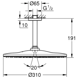 Grohe Rainshower Mono Tek Akışlı Tepe Duşu Seti - 26559000