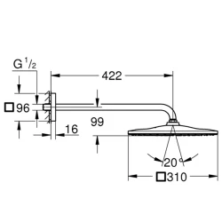 Grohe Rainshower Mono Tepe Tek Akışlı Nikel Duşu Seti - 26564A00