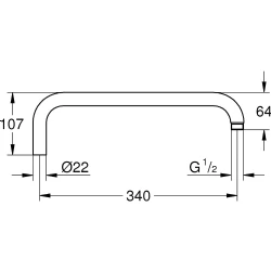 Grohe Rainshower Neutral 340 mm Duş Başlığı Dirseği - 14014000