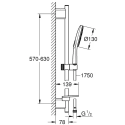 Grohe Rainshower SmartActive Sürgülü Duş Seti 3 Akışlı - 26575000