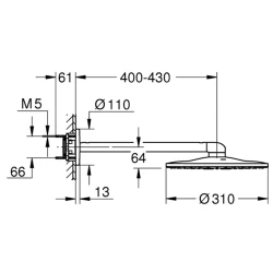 Grohe Rainshower SmartActive 2 Akışlı Tepe Duşu Seti - 26475LS0