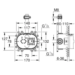 Grohe Rainshower SmartControl Tepe Duşu İçin İç Gövde - 26264001