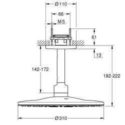 Grohe Rainshower Smartactive 310 2 Akışlı Siyah Tepe Duşu Seti - 22124KF0