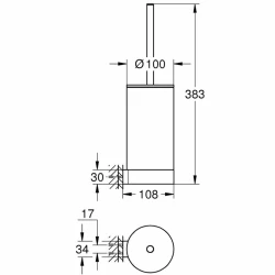 Grohe Selection Rose Tuvalet Fırçası Seti - 41076DA0