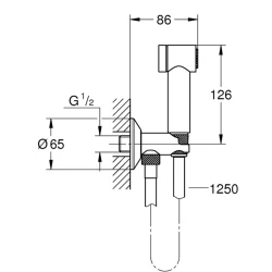 Grohe Sena Trigger Spray Duvardan Askılı Set 1 Akışlı Ara Musluk İle Birlikte - 26332000