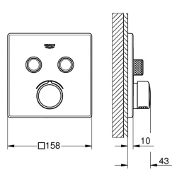 Grohe SmartControl Mixer Çift Valfli Akış Kontrollü Ankastre Duş Bataryası - 29148000