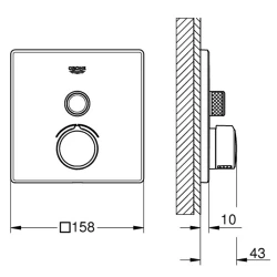 Grohe SmartControl Mixer Tek Valfli Akış Kontrollü Ankastre Duş Bataryası - 29147000 Hemen Al