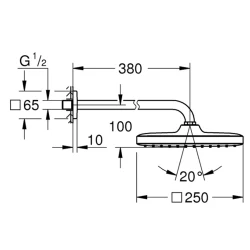 Grohe Tempesta Cube 250 Tepe Duşu Seti - 26682000