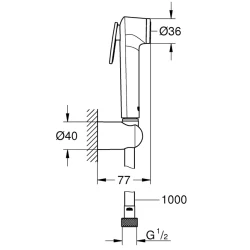 Grohe Tempesta-F Trigger Spray Duvardan Askılı Set 1 Akışlı, Ara Musluk İle Birlikte - 26358000