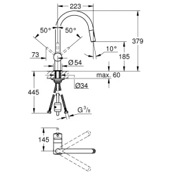 Grohe Zedra 2019 Tek Kumandalı Nikel Eviye Bataryası - 32321AL2