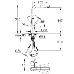 Grohe Zedra Tek Kumandalı Eviye Bataryası - 32553DC2