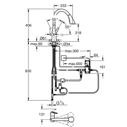 Grohe Zedra Touch 2019 Elektronik Tek Kumandalı Eviye Bataryası - 30219002