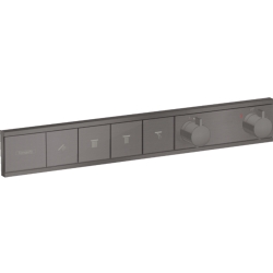 Hansgrohe RainSelect 4 Çıkış İçin Mat Siyah-Krom Termostatik Ankastre Banyo Bataryası - 15382340