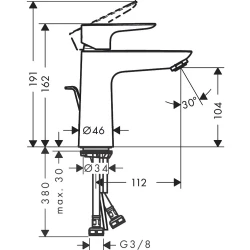 Hansgrohe Talis E 110 Satin Beyaz Lavabo Bataryası 71710700