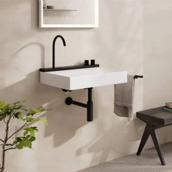 Hansgrohe Avalegra AquaUnit 58x48 Cm Bataryalı Beyaz-Satin Siyah Lavabo - 22472670