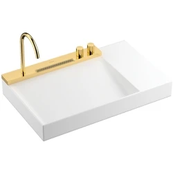 Hansgrohe Avalegra AquaUnit 78x48 Cm Bataryalı Beyaz-Parlak Altın Lavabo - 22473990