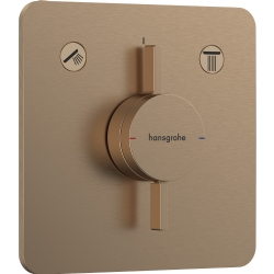 Hansgrohe DuoTurn Q 2 Çıkış İçin Mat Bronz Ankastre Banyo Bataryası 75414140