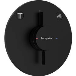 Hansgrohe DuoTurn S 2 Çıkış İçin Satin Siyah Ankastre Banyo Bataryası 75418670