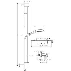 Hansgrohe Pulsify Select S Satin Siyah Termostatik Banyo Bataryalı 90 Cm Duş Barı - 24261670