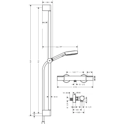 Hansgrohe Pulsify Select S Satin Siyah Termostatik Banyo Bataryalı 90 Cm Duş Barı - 24271670