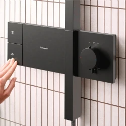 Hansgrohe Raindance Alive Q 210/340 1jet Mat Siyah-Krom Duş Kolonu - 24580340