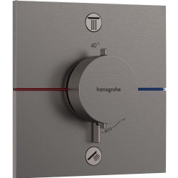 Hansgrohe ShowerSelect Comfort E Mat Siyah Krom 2 Çıkış İçin Ankastre Termostatik Banyo Batarya 15572340