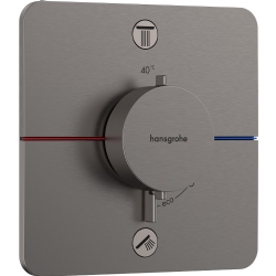 Hansgrohe ShowerSelect Comfort Q Mat Siyah Krom Ankastre Termostatik Banyo Bataryası 15586340
