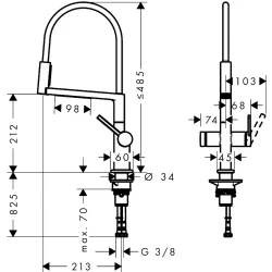 Hansgrohe Talis Select M54 PowderSpray Mutfak Bataryası - 72861800