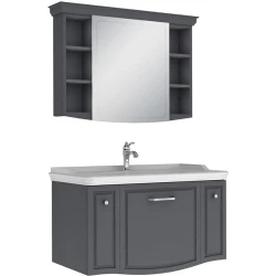 Kale Arte+ 100 Cm Mat Antrasit Banyo Dolabı Takımı (Krom Kulp)