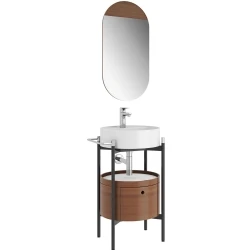 Kale Icon 2.0 50 Cm Yuvarlak Mat Beyaz Banyo Dolabı Takımı