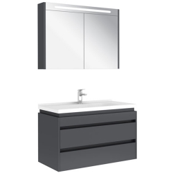 Kale Idea 2.0 100 Cm Parlak Antrasit Çift Çekmeceli Banyo Dolabı Takımı 610100200519