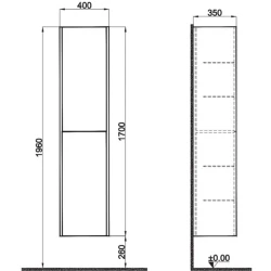 Kale Motion 50 Cm Antrasit-Ceviz Boy Dolabı