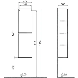 Kale Optimum 40 Cm Beyaz Boy Dolabı