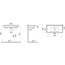 Kale Optimum 80x37 Cm Etajerli Lavabo