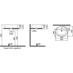 Kale Smartedge 40x50 Cm Mat Antrasit-Gri Oval Lavabo