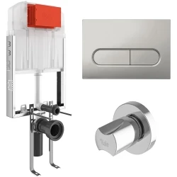 Kale Triton 3/6L Duvar İçi Gömme Rezervuar + Capsule Mat Krom Panel + V100 Ankastre Stop Valf