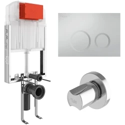 Kale Triton 3/6L Duvar İçi Gömme Rezervuar + Corro Parlak Krom Panel + V100 Ankastre Stop Valf