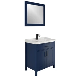 Kale Vintage 80 Cm Mavi Banyo Dolabı Takımı