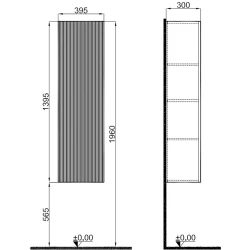 Kale Zenith 40 Cm Ceviz Boy Dolabı