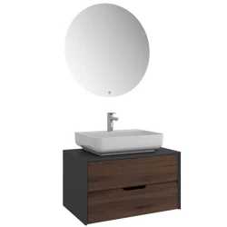 Kale Zero 2.0 80 Cm Antrasit-Ceviz Banyo Dolabı Takımı 610100201078 Hemen Al