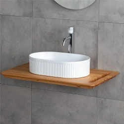 Lena E-W1002MB 49x31 Cm Mat Beyaz Tezgah Üstü Lavabo